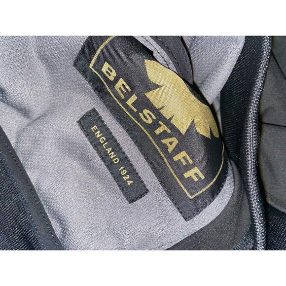 BELSTAFF England Luxury Rotor Bomber Jacket Size 38 IT 48 Sample New Black Nylon - Picture 10 of 11